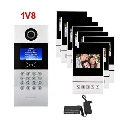 XinSiLu New TCP/IP HD digital video intercom doorbell 4.3" screen, residential intelligent electronic access control system 1V8