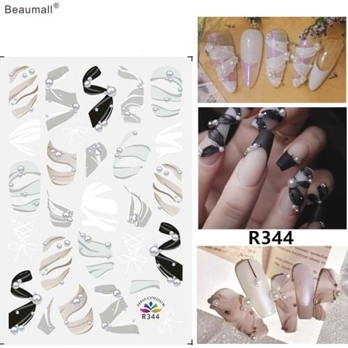 Elegant Ribbons Nails Art Manicure Back Glue Decal Decorations Nail Sticker For Nails Tips Beauty