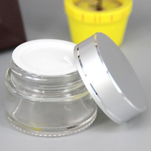 HOT SALE 300 x 5g high quality glass cream jar with aluminum lids small glass cosmetic packaging Mini glass jar