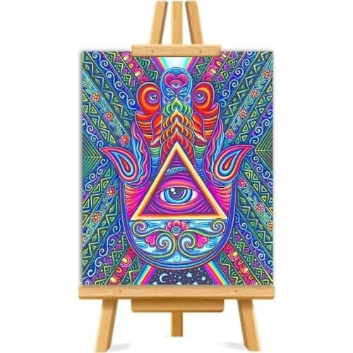 Third Eye Psychedelic Art Picture DIY Painting By Numbers Colouring Zero Basis HandPainted Oil Painting Unique Gift Home Decor