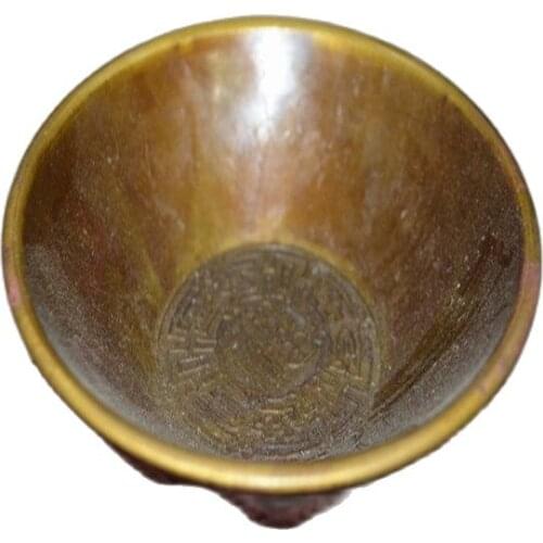 China copper sculpture Old decoration Copper bowl of Eight Immortals