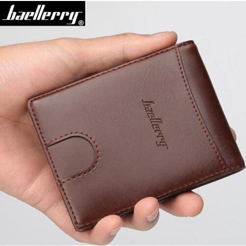 Creative magnetic buckle Wallet Men Top Quality Leather Short Men Wallets Casual Male Clutch Purse coin pocket banknote clip