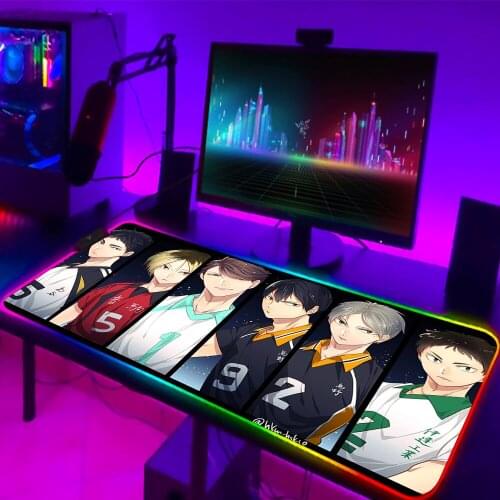 Mouse Pad Gamer Anime Mousepad Keyboard Gaming Mousepads Kawaii Accessories Oya Oya Oya Haikyuu Mat RGB Pads for Desk Computer