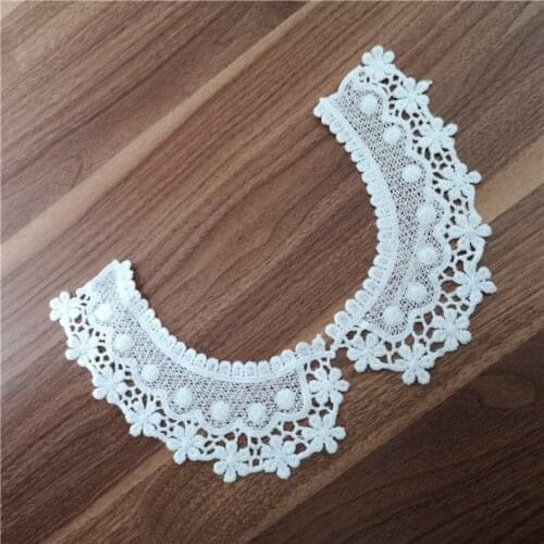 Off White Cotton Lace Collar, Cotton Collar Applique, Lovely Fake Collar, Lace Collar By 1 Pair