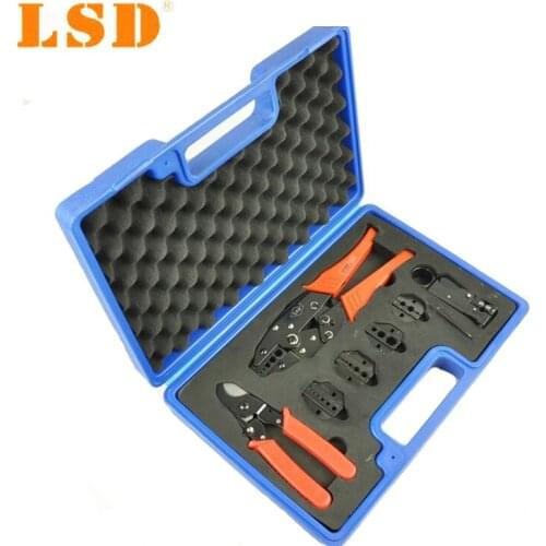 LS-05H-5A2 Crimping hand tool set with cable cutter & 4 replaceable dies,for crimp coaxial terminal,ferramenta,BNC RG connectors
