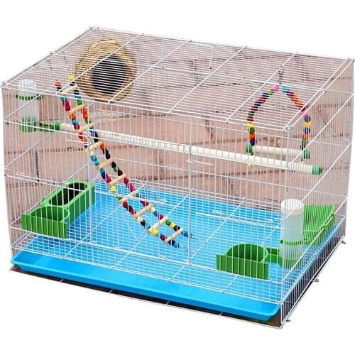 Pet Bird Metal Bird Cage Pigeon Starling Lovesickness Parrot Cage Breeding Cage with Automatic Drinking Fountain Three Sizes