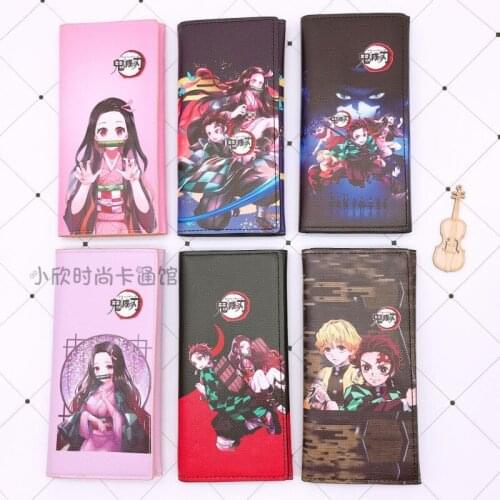 IVYYE 1PCS Kimetsu no Yaiba Fashion Anime PU Wallet Long Bags Wallets Zipper Coins Casual Purses Card Unisex Gifts New