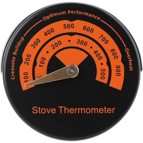 N80B Magnetic Stove Thermometer Fireplace Fan Temperature Meter Thermometer with Sensitivity Probe Household Oven Barbecue Tool