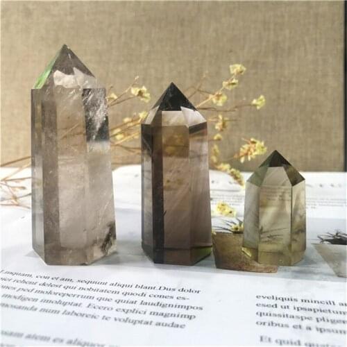 Natural polished yellow citrine wand point towers crystal healing stone for gifts