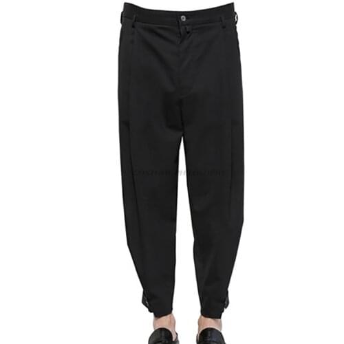 Spring and autumn new mens fashion casual pants show performance pants loose vertical foot two wear design mens pants