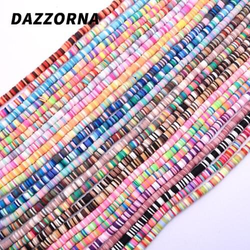 New 6mm Polymer Clay Beads Mixed Color Blend Flat Round Chip Disk Loose Spacer Handmade Beads For Jewelry Making DIY Accessories