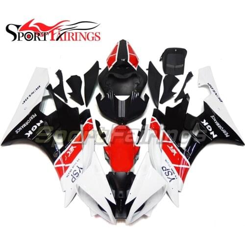 Plastics ABS Complete Injection Fairings For Yamaha YZF600 R6 06 07 Year 2006 2007 Motorcycle White Red Black Fairing Kit
