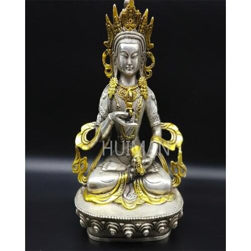 Collect China Fine Workmanship Cupronickel Gilding Sculpture Guanyin Buddha Metal Crafts Home Decoration#2
