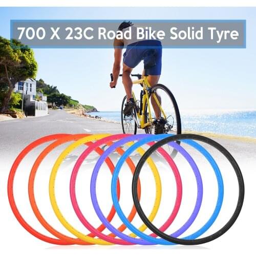 Bike Solid Tire 700x23C Puncture-proof Lightweight Non-aerate Road Bike Bicycle Cycling Riding Tubeless Tyre Wheel