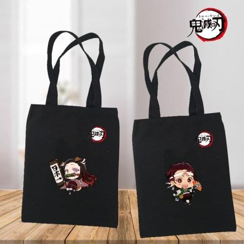 Anime shopping bag toy Demon Slayer: Kimetsu no Yaiba handbag Cartoon canvas shopping storage bag toy gift