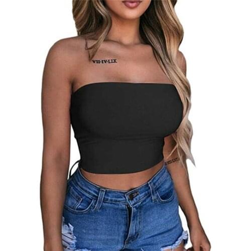 Women Strapless Tanks Summer Elastic Bandeau Tube Tops Bra Lingerie Breast Wrap Tops Fashion Summer Ladies Off Shoulder Camisole