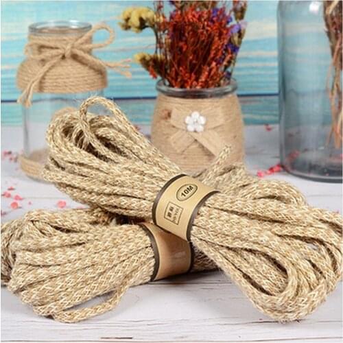 Two-color Multi-strand Woven Creative Hemp Rope, Used for Diy Woven Jewelry Hemp Rope, Home Decoration Soft Hemp Rope 0.6cm/10m