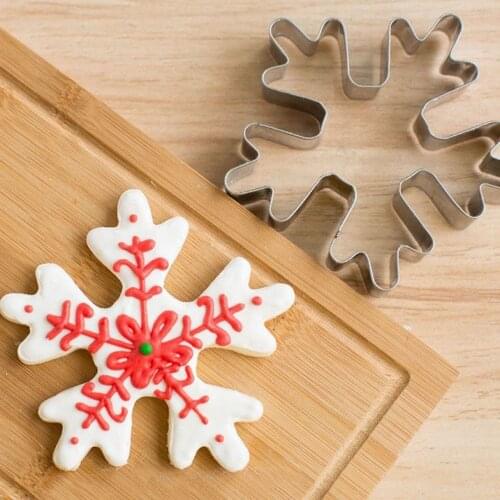 1pc Stainless Steel Cake Cookie Bakeware Christmas Snows Shape Mould Fondant Cookie Cutters Biscuit Mold Kitchens New