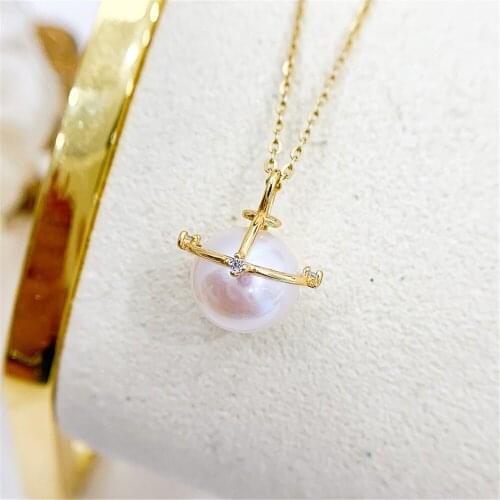 1PCS Pearl Tray End Cap S925 Sterling Silver Bead Caps Clasps Clip Fitting Round Beads Pendants DIY Necklace Findings