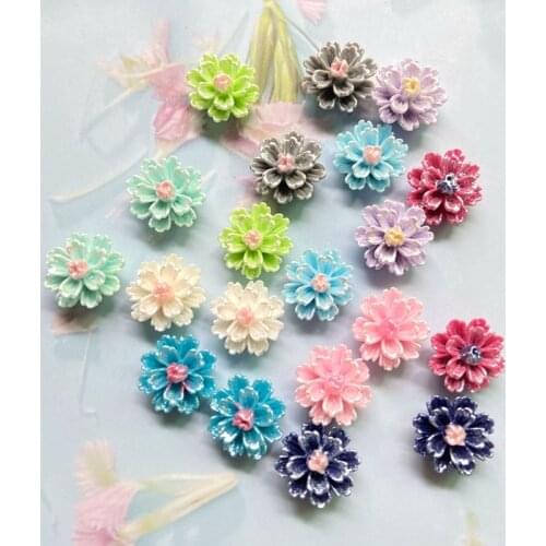 100Pcs 12mm Mini Lotus Flower Cherry Blossoms Resin Accessory Flat Back Jewelry Making Earrings Stud Home Decor Floret Crafts
