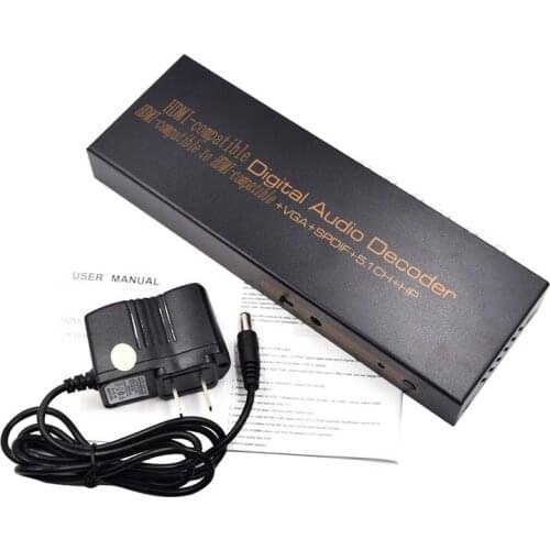 1080P HDMI-compatible to HDMI-compatible VGA SPDIF 5.1CH RCA Digital Multi-channel Audio Decoders HDMI-compatible+VGA+Spdif