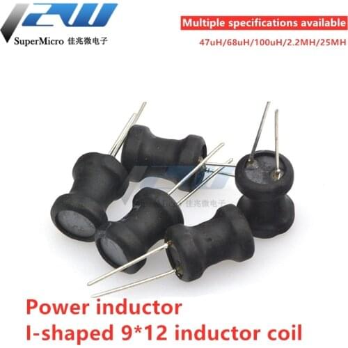 5pcs/lot I-shaped 9 * 12 power inductor coil 68UH 100UH 2.2MH 25MH 47UH