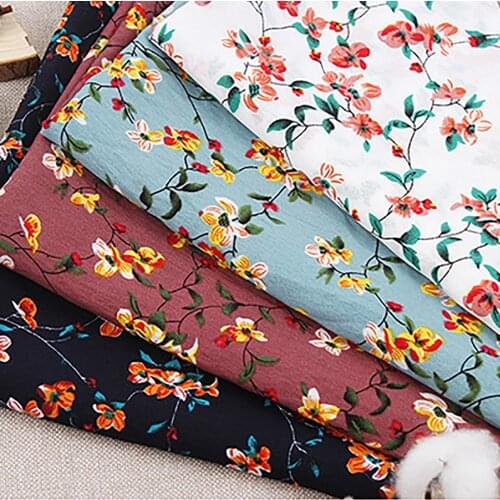 50x140cm Floral Printed 100% Cotton Fabric Sewing Material DIY Handmade Quilting Patchwork Cloth Fabric