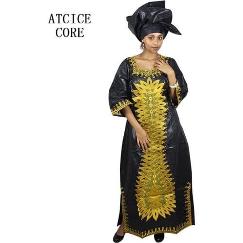African dresses for women fashion design free shipping 100% COTTON african basin riche embroidered design long dress