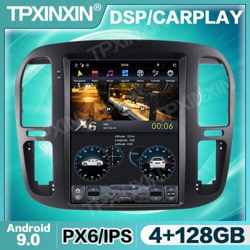 Tesla Screen Android Car Radio For Toyota Land Cruiser LC100 1998 -2002 Multimedia Video Audio DVD Player Navigation GPS 2 din