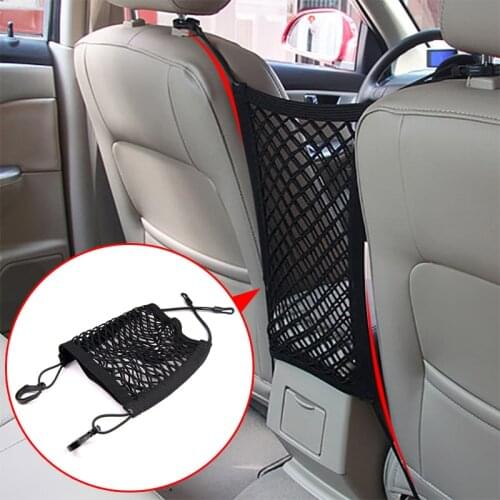 Car Styling Strong Elastic Car Mesh Net Bag Between Car Organizer Seat Back Storage Bag Luggage Holder Pocket Auto Accessories