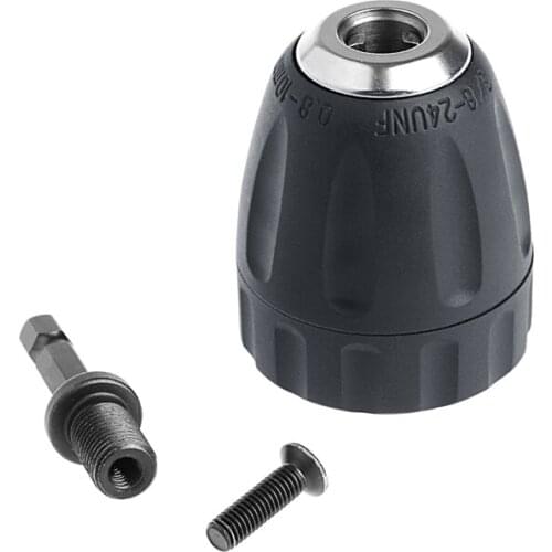 BENGU 0.8-10mm Keyless Drill Chuck Converter 3/8" 24UNF + 1/4" Hex Shank SDS Adaptor