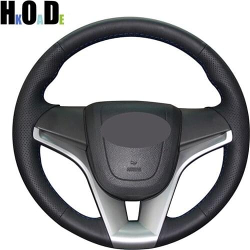 Black PU Artificial Leather Handsewing Car Steering Wheel Cover for Chevrolet Cruze 2009-2014 Aveo Orlando Holden Cruze Ravon R4