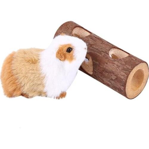 Funny Little Pet Wooden Toy Tunnel Exercise Tube House Cage Hamster Guinea Pig Small Mouse Molar Chewing Supplies Accessories