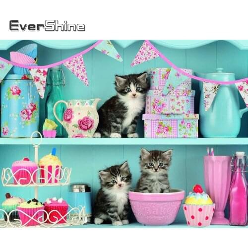 Evershine Diamond Embroidery Cat Mosaic 5D DIY New Arrival Diamond Painting Kit Animals Cross Stitch Crafts Home Decoration