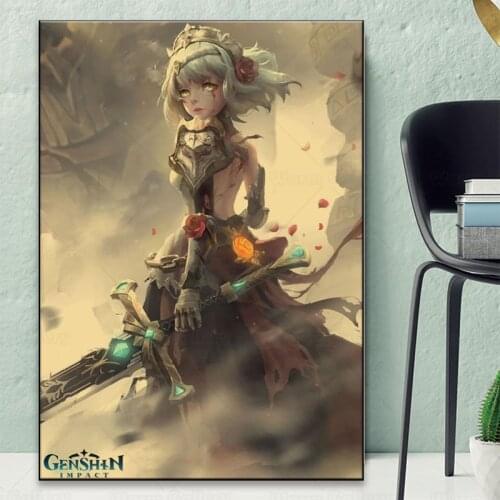 Hd Anine Genshin Impact Noelle Poster HD Game Painting Aall Art Prints Dorm Picture For Living Room Bedroom Home Decor