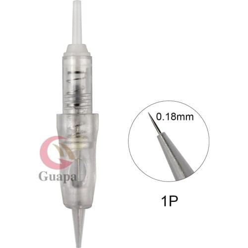 Easy Click Tattoo Needle 0.18mm Nano 1R Tip Disposable Sterilize Cartridge Needle for Micropigmentation Permanent Makeup Machine