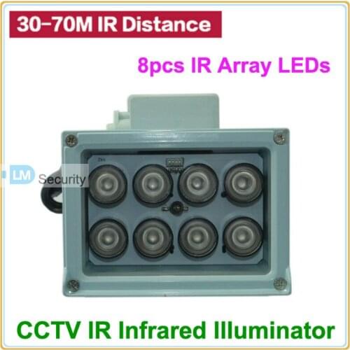 Lihmsek Lihmsek 8pcs IR LEDs 30 45 60 90 Degrees Array IR illuminator infrared lamp CCTV Fill Light Outdoor Waterproof for CCTV