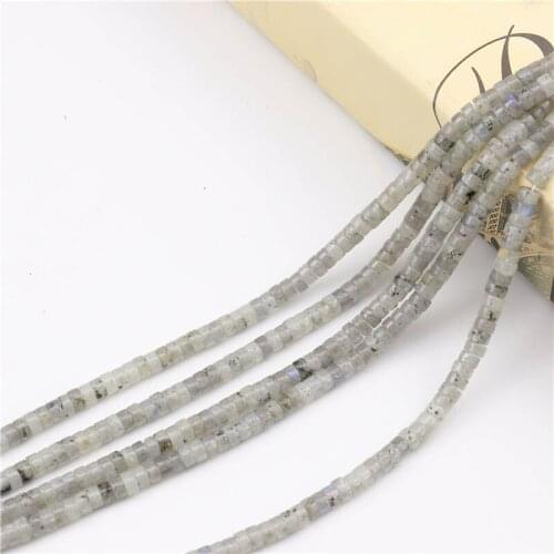 Natural White Flash Labradorite Beads Natural Stones Loose Bead for Jewelry Making Bracelet Necklace (Size 2*4mm,Length 15")