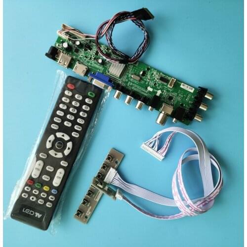 Kit For LTN140AT26-HO2/LTN140AT20-L02 1366X768 HDMI AV screen LED USB VGA TV Signal digital Panel DVB-T2 controller board remote