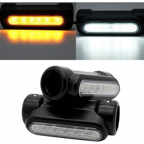 Marlaa 1pair LED Highway Bar Switchback Driving Light for Touring Victory Motorcycle Turn Signal Light
