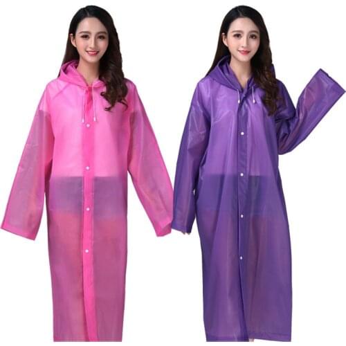 Fashion Friendly EVA material adult thick transparent One-Piece raincoat hiking tourism hiking portable raincoat Women Man