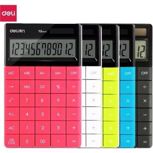 Deli Desktop Calculator Universal Programer 12 digits dual power fashion style business school supplies office calculators E1589