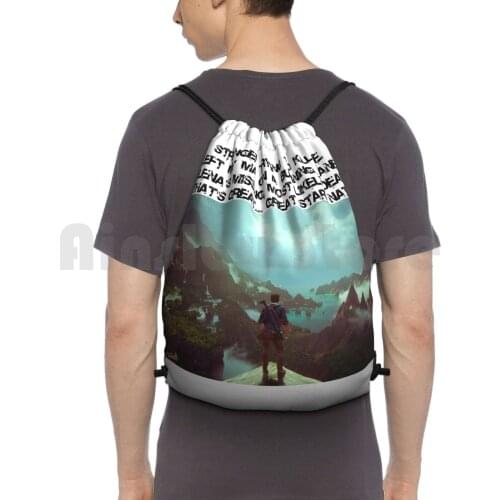 Nathan Drake Quote ( Uncharted ) Backpack Drawstring Bag Riding Climbing Gym Bag Uncharted Nathan Drake Uncharted 1 Drakes