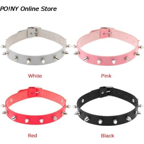 Newest Unisex Chic Punk Rock Gothic for Women/Men Leather Spike Rivet Stud Collar Choker Necklace Statement Jewelry