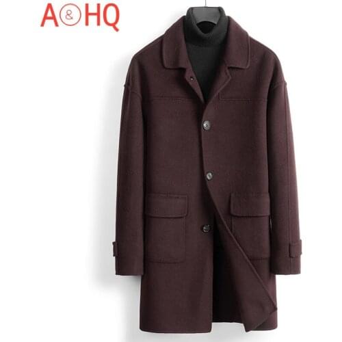 Autumn Jacket Men Clothing Real Wool Fur Coat Mens Double-sided Wool Coats Without Cashmere Trench Ropa Hombre LXR940