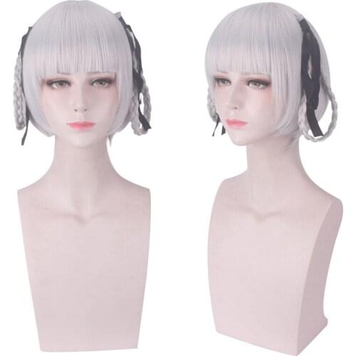 40cm Anime KAKEGURUI Cosplay Kirari Momobami Braids Women Wig Role Playing Wigs Halloween Cosplay Silver Hair