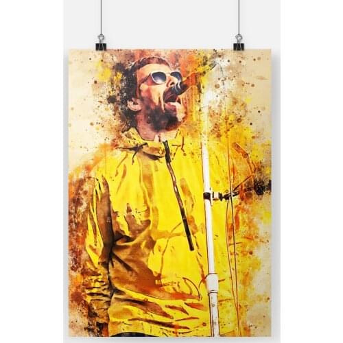 Liam Gallagher Poster Framed Wooden Frame Canvas Painting Wall Art Decor Room Bedroom Study Home Decoration Prints