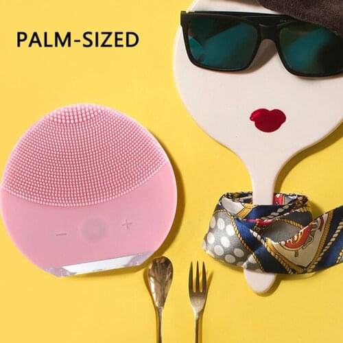 Manually Rechargeable Ultrasonic Cute Super Meng Water Cleaning Portable Facial Massage Silicone Facial Cleanser Facial Brush