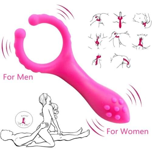 Silicone Vibration Clip Vibrator Adult Game For Men Climax Delay Sex Ring Massage Vaginal Dilator For Women G point Stimulate