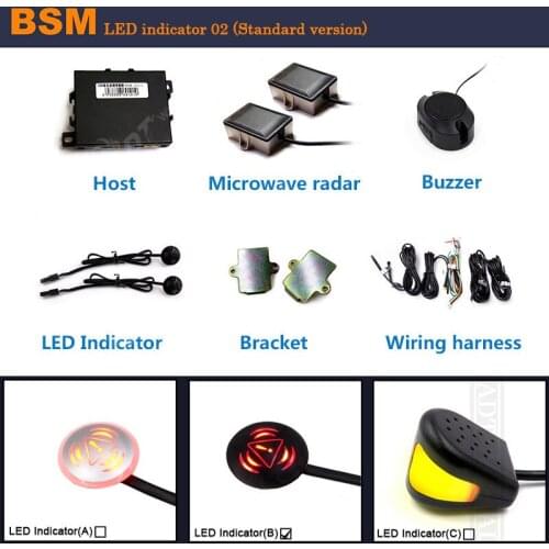 BSM System WITH 24GHZ Microwave Sensing Technology Universal Blind Spot Monitor
